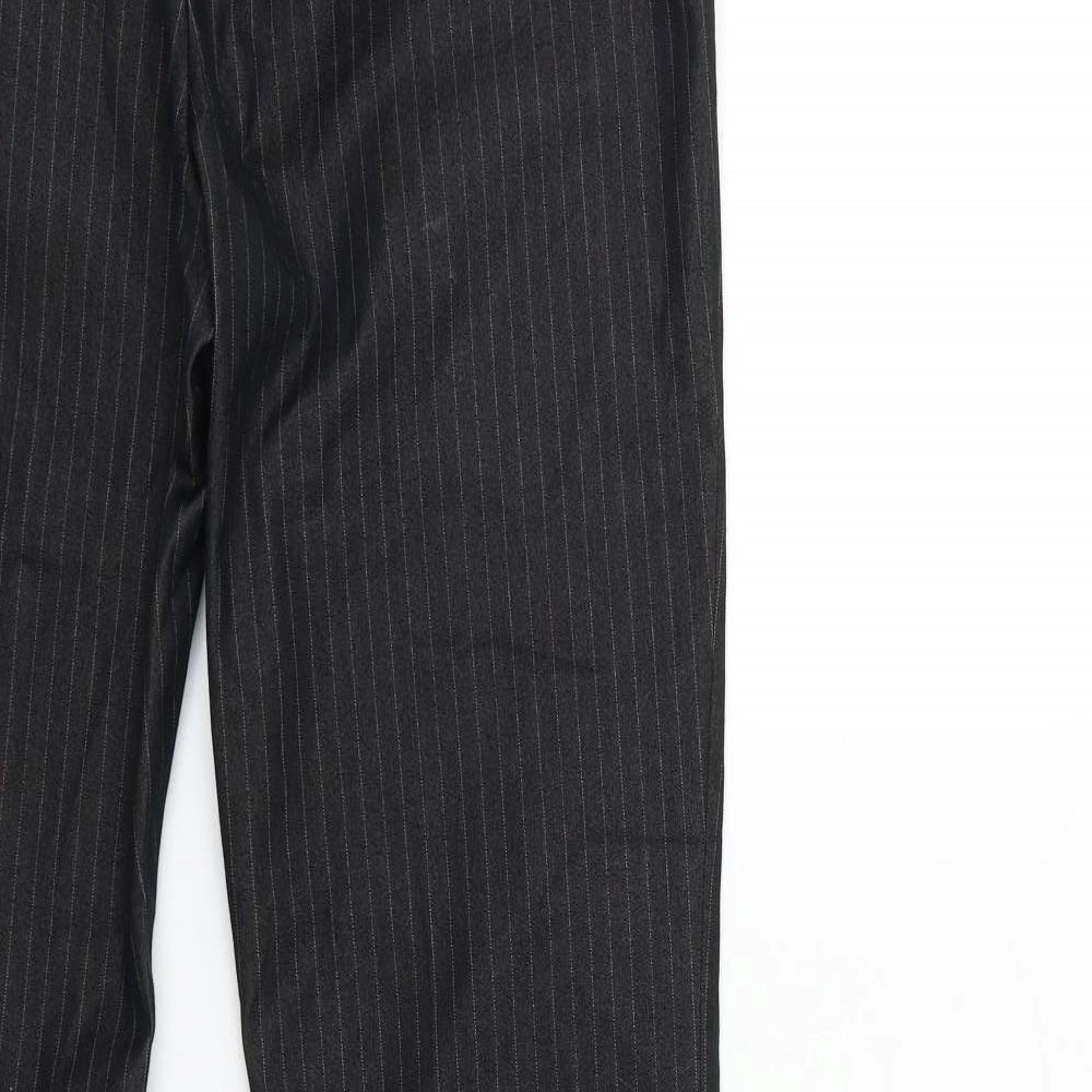 NEXT Womens Black Striped  Trousers  Size 12 L30 in