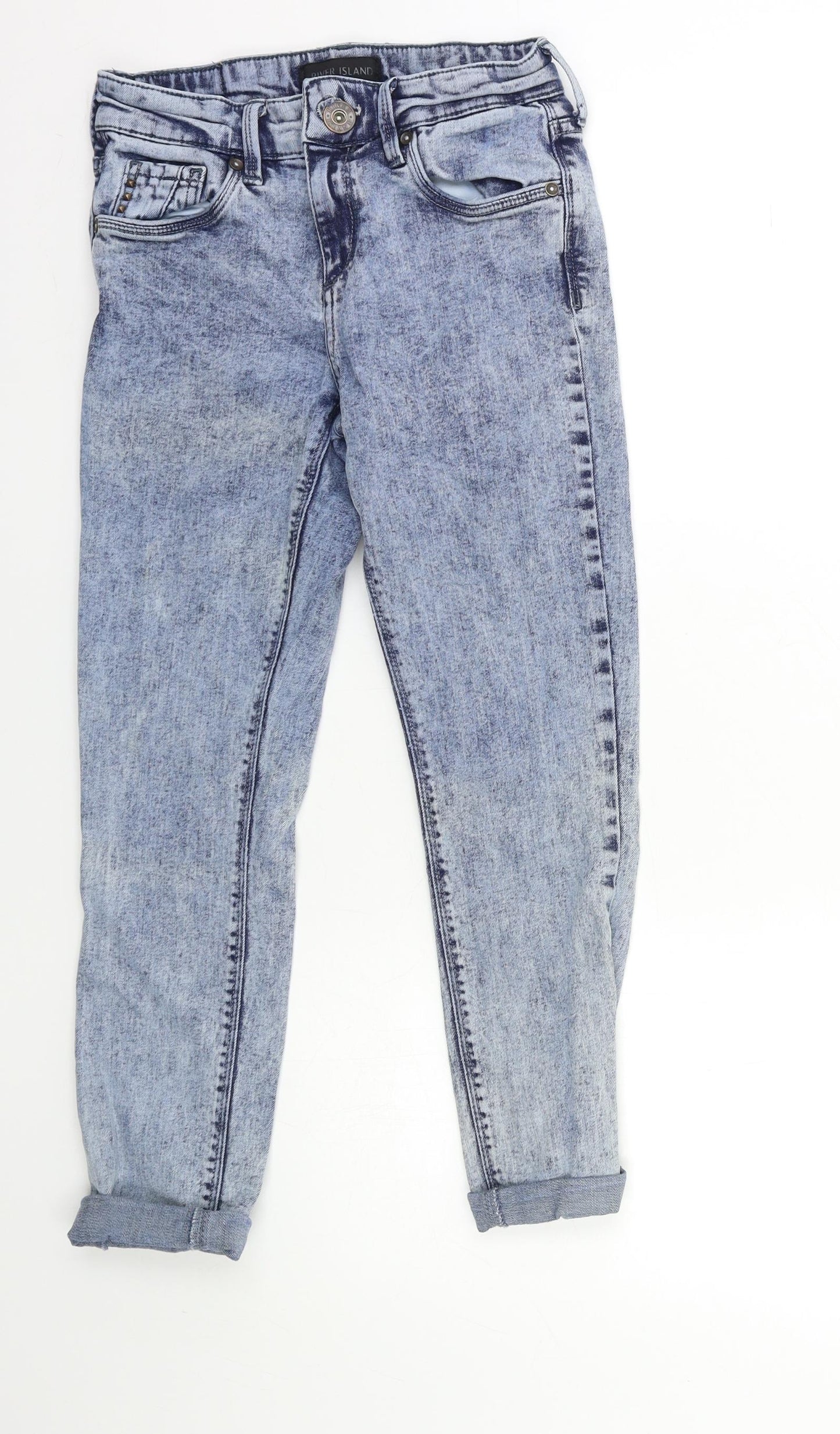 River Island Womens Blue  Denim Capri Jeans Size 8 L23 in