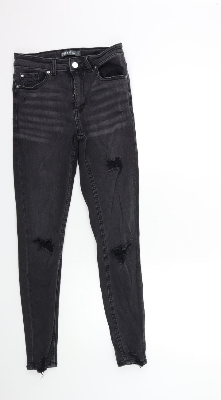 Denim & Co. Womens Black Denim Skinny Jeans Size 10 L28 in