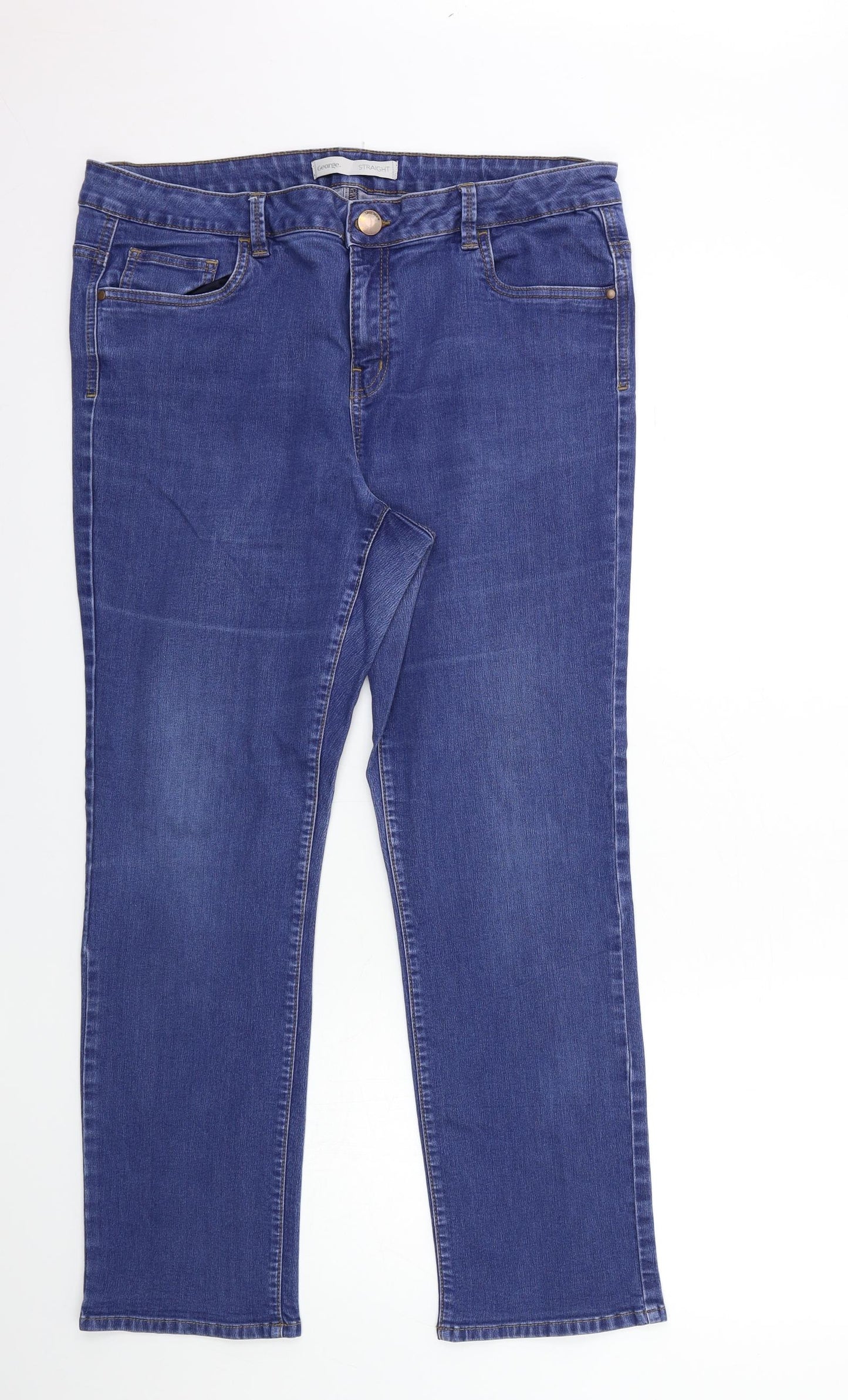 George Womens Blue  Denim Straight Jeans Size 18 L28 in