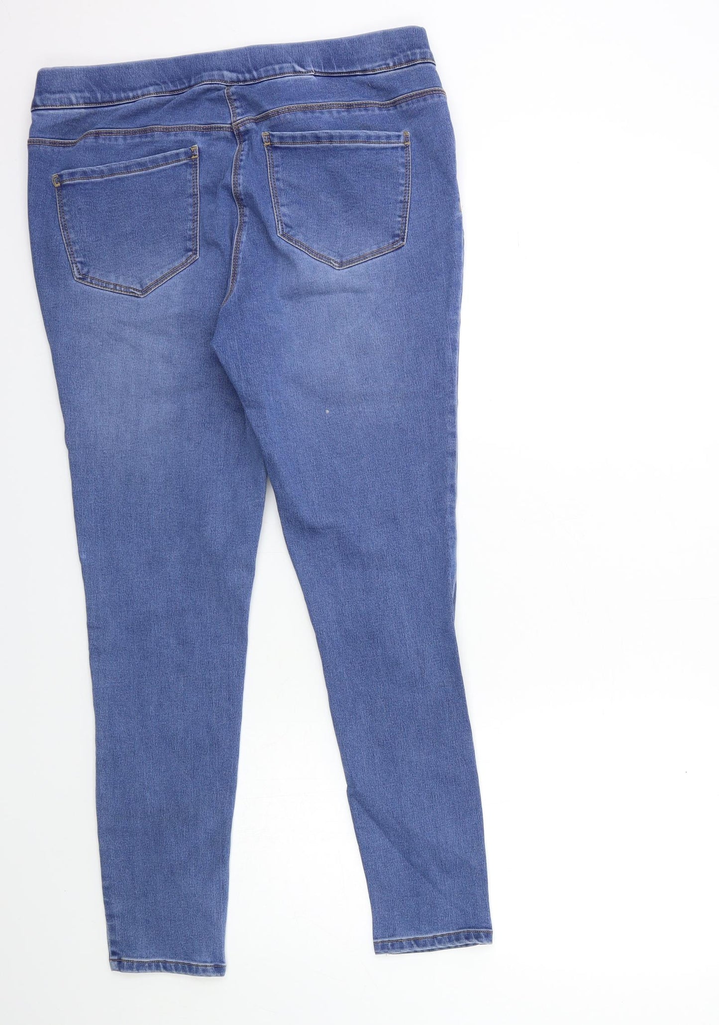 George Womens Blue Floral Denim Jegging Jeans Size 12 L29 in