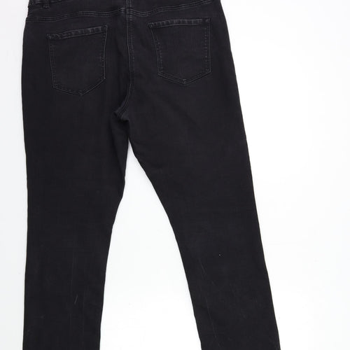 George Womens Black  Denim Straight Jeans Size 18 L28 in