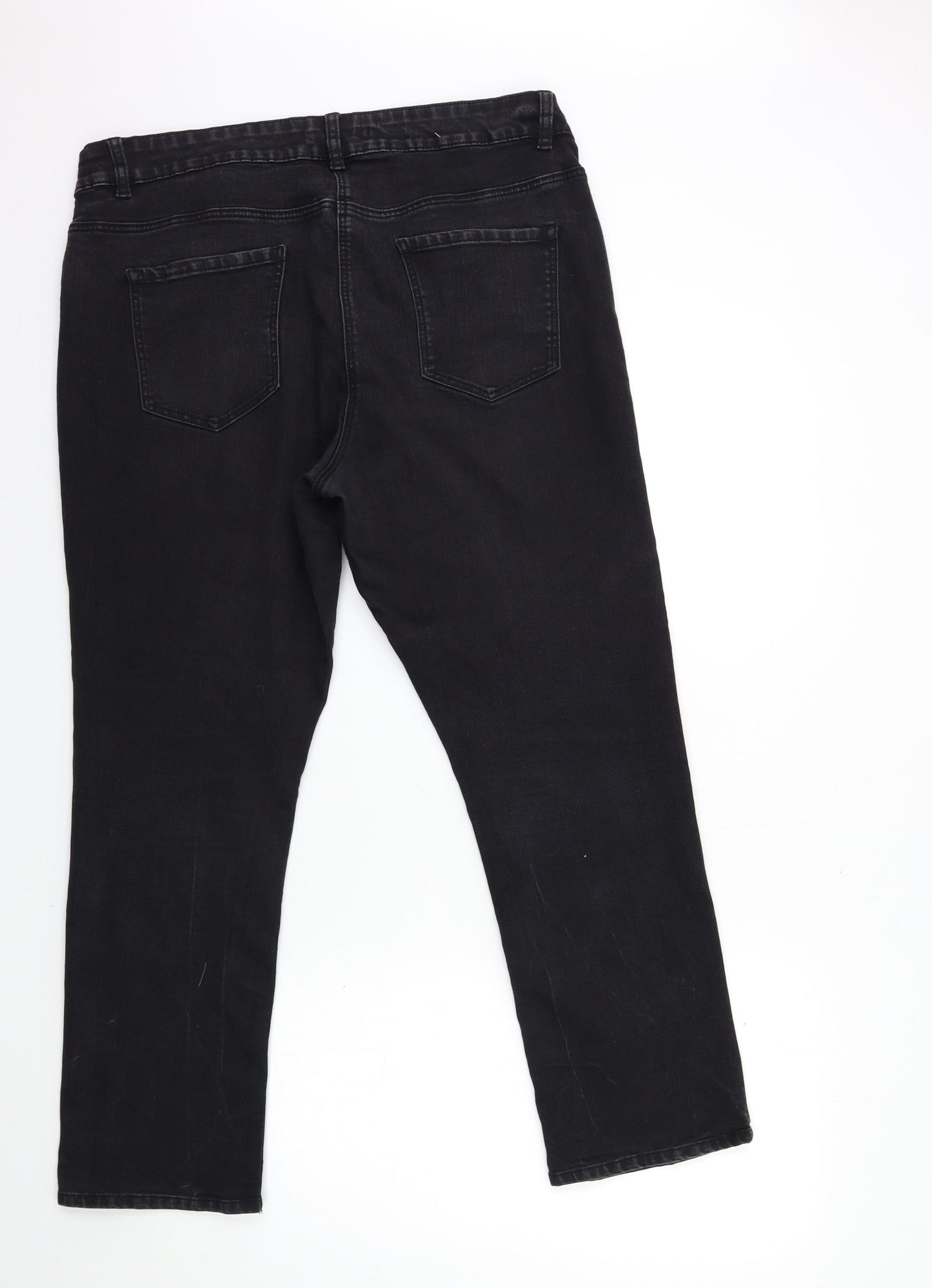 George Womens Black  Denim Straight Jeans Size 18 L28 in