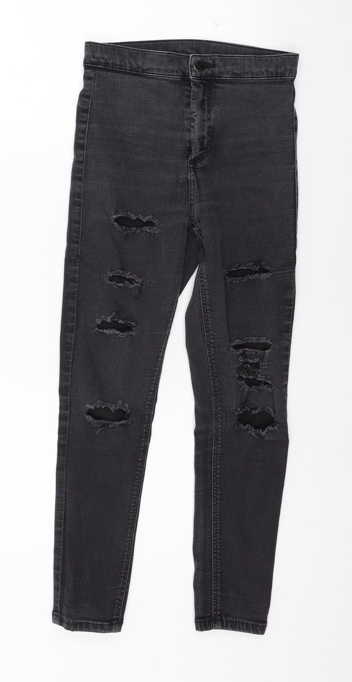 Topshop Womens Grey Denim Skinny Jeans Size 28 in L28 in