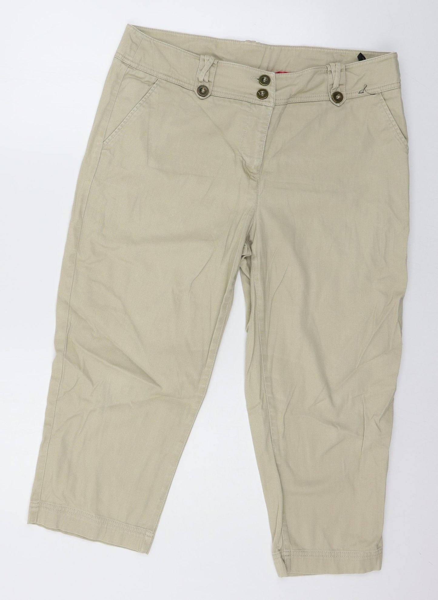 BHS Womens Beige   Cropped Trousers Size 16 L21 in