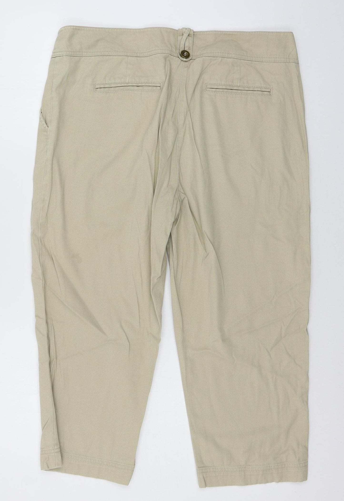 BHS Womens Beige   Cropped Trousers Size 16 L21 in