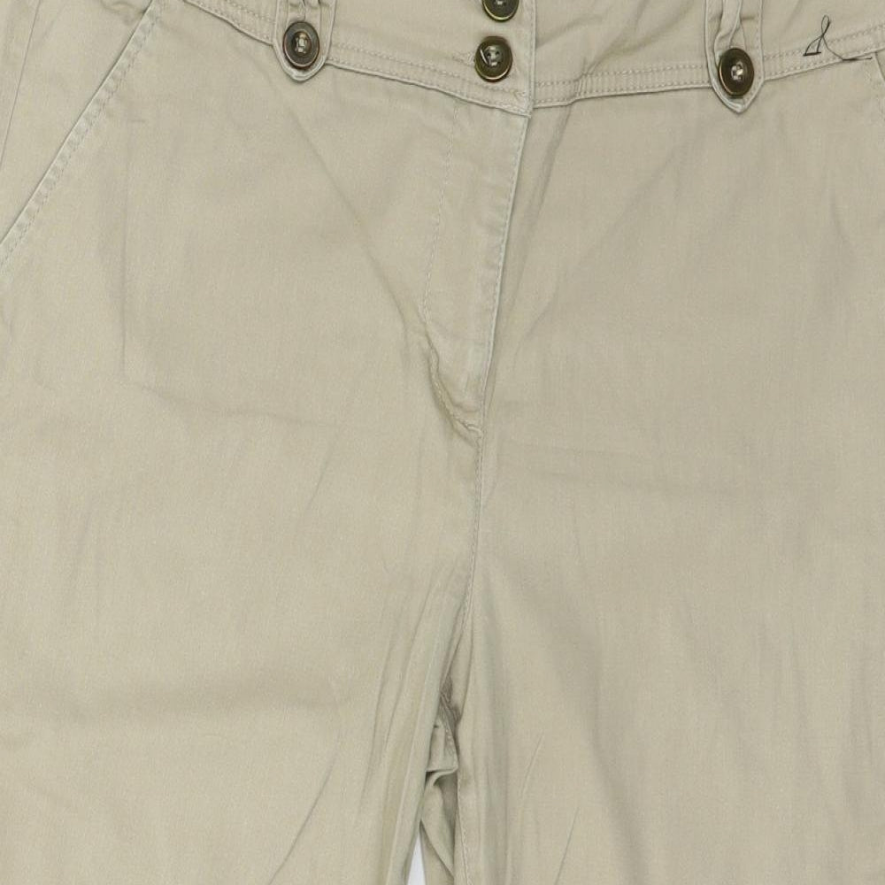BHS Womens Beige   Cropped Trousers Size 16 L21 in