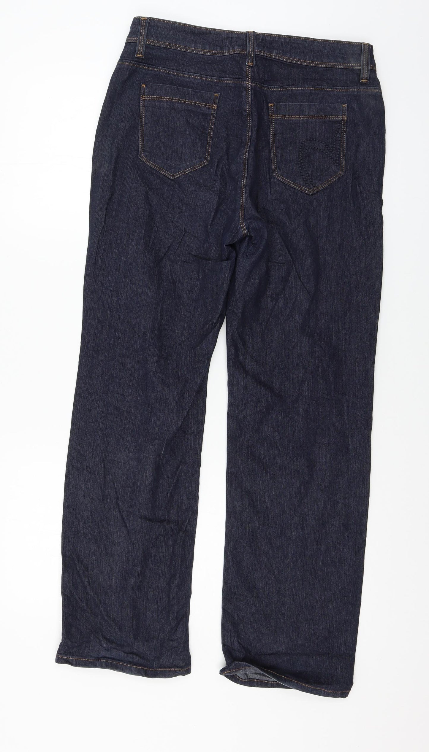 Per Una Womens Blue  Denim Straight Jeans Size 12 L28 in