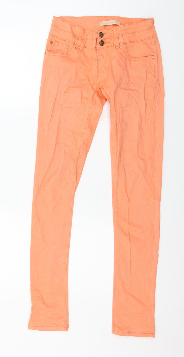 Reals Jeans Womens Orange Denim Skinny Jeans Size 8 L31 in
