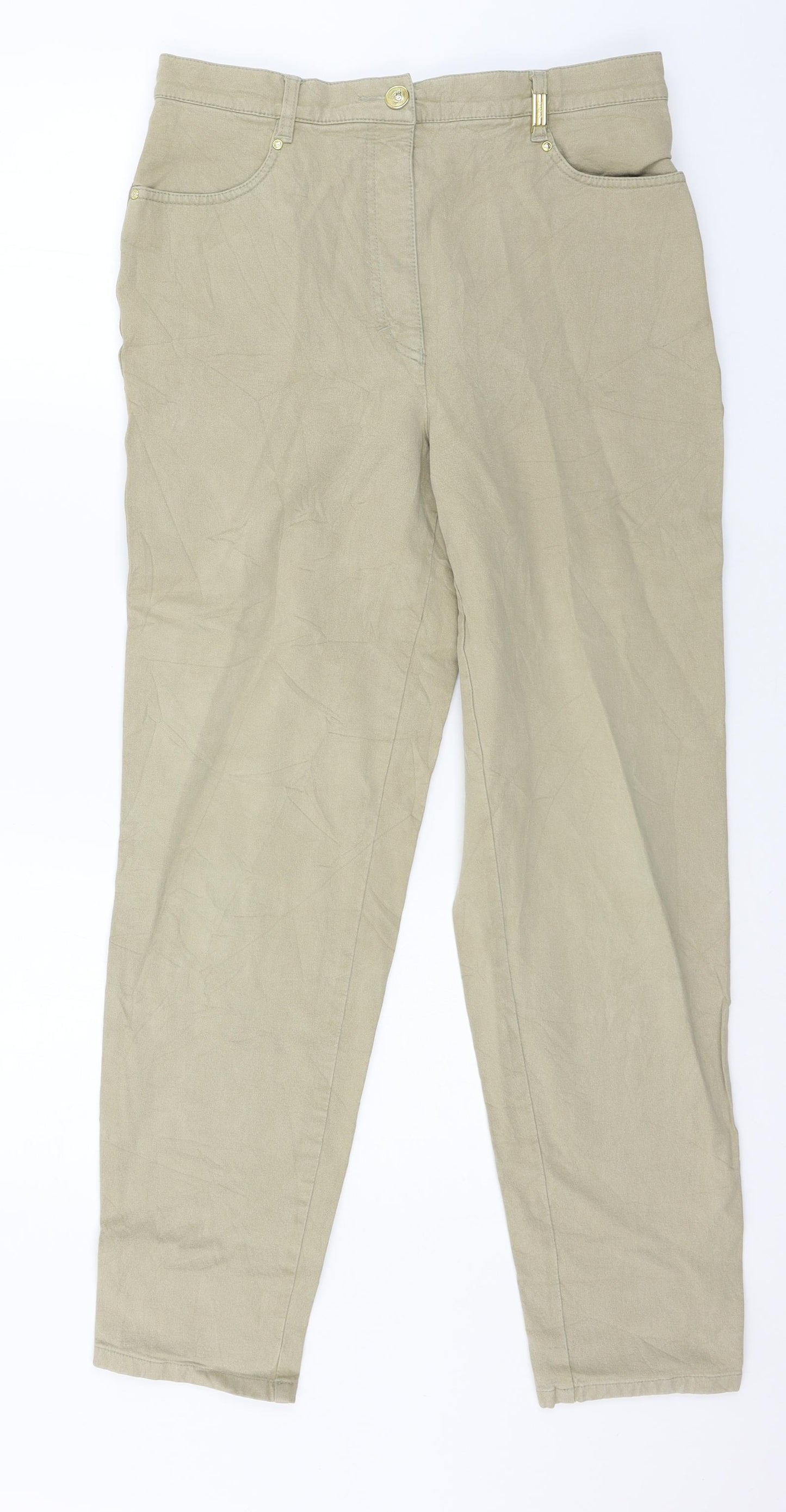 ZERRES Womens Beige  Denim Skinny Jeans Size 10 L29 in