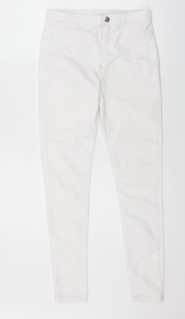 Preworn Womens White  Denim Skinny Jeans Size 28 in L27 in