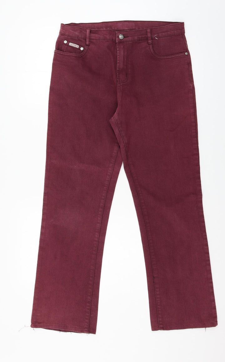 Y.Z.Y Womens Purple Denim Straight Jeans Size L L28 in