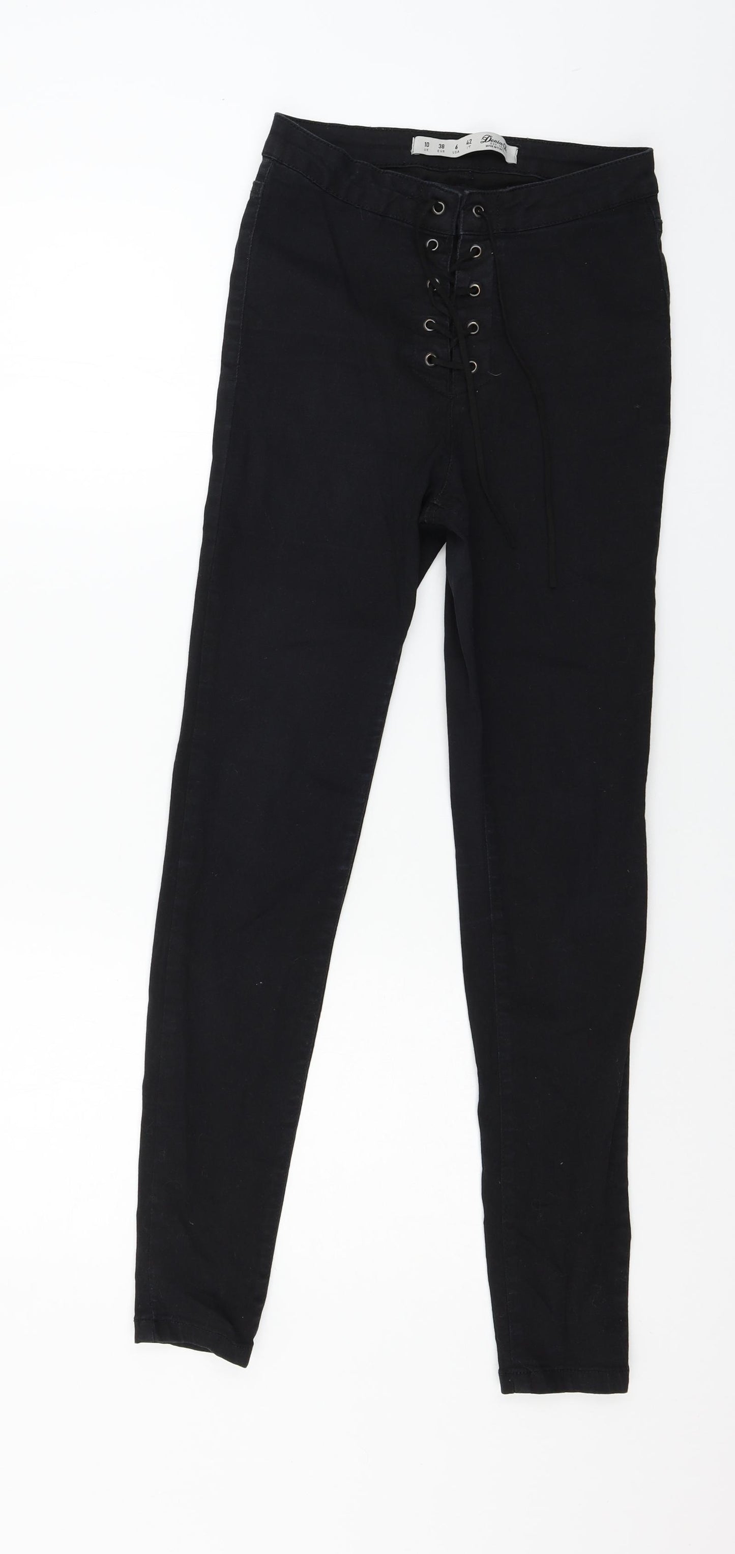 Denim & Co. Womens Black  Denim Skinny Jeans Size 10 L27 in