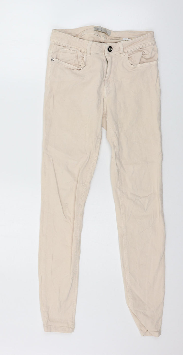 Zara Womens Pink Denim Skinny Jeans Size 10 L27 in