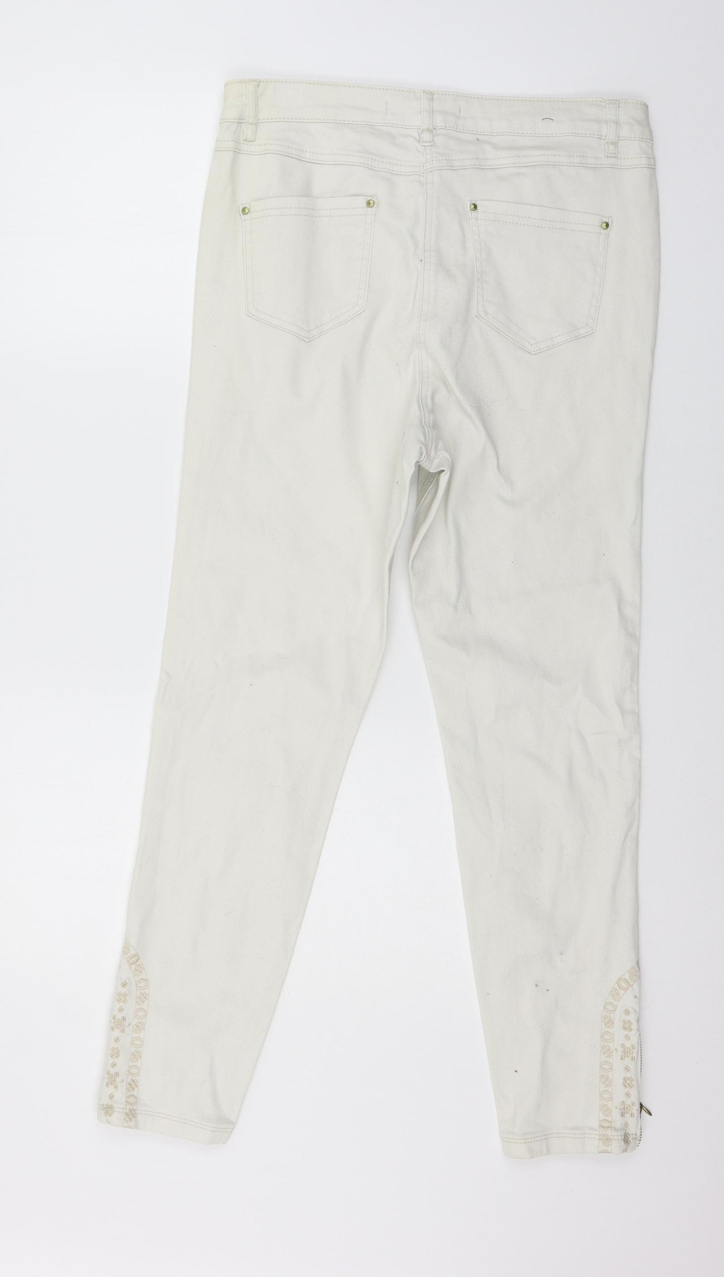 George Womens Ivory  Denim Skinny Jeans Size 14 L27 in