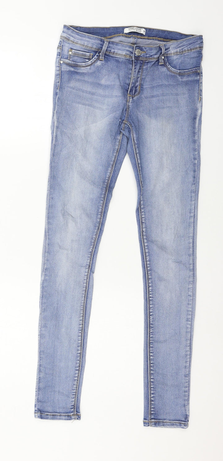 One Love Womens Blue  Denim Skinny Jeans Size M L29 in