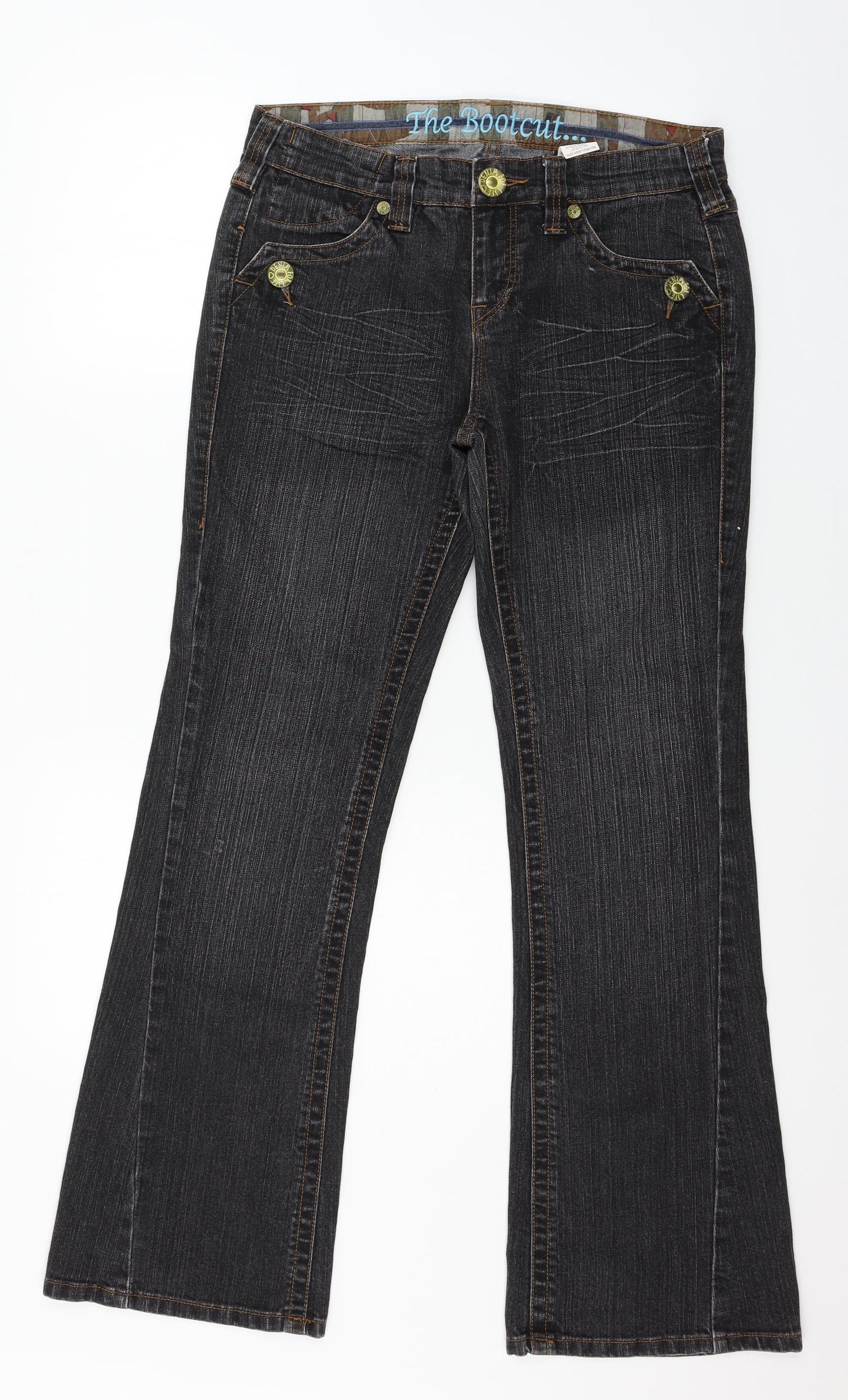 NEXT Womens Grey  Denim Bootcut Jeans Size 14 L30 in