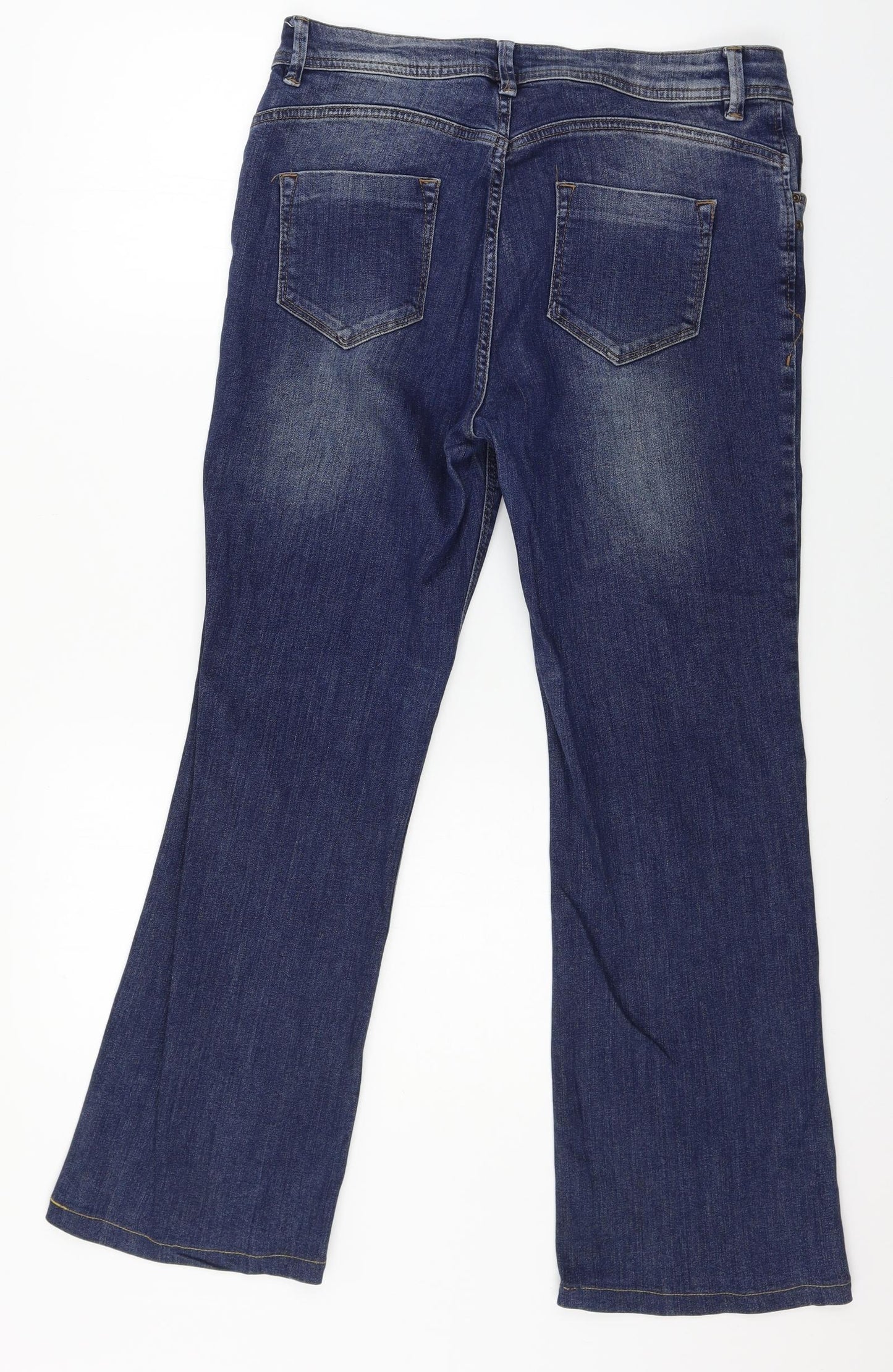 Denim & Co. Womens Blue  Denim Straight Jeans Size 14 L27 in