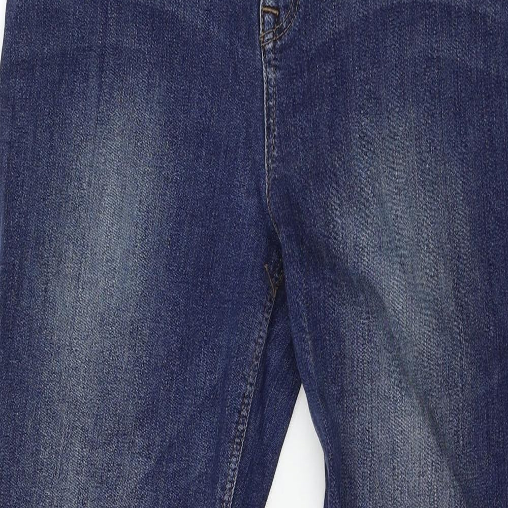 Denim & Co. Womens Blue  Denim Straight Jeans Size 14 L27 in
