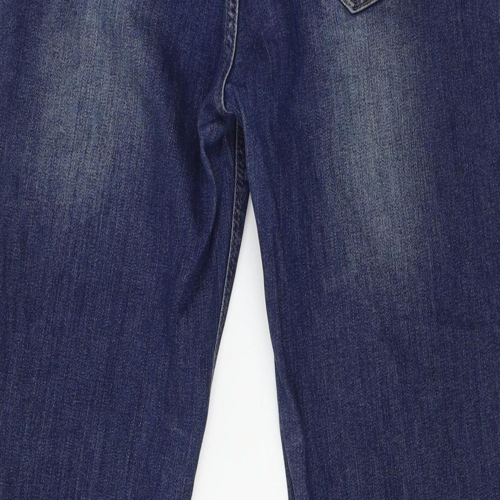 Denim & Co. Womens Blue  Denim Straight Jeans Size 14 L27 in