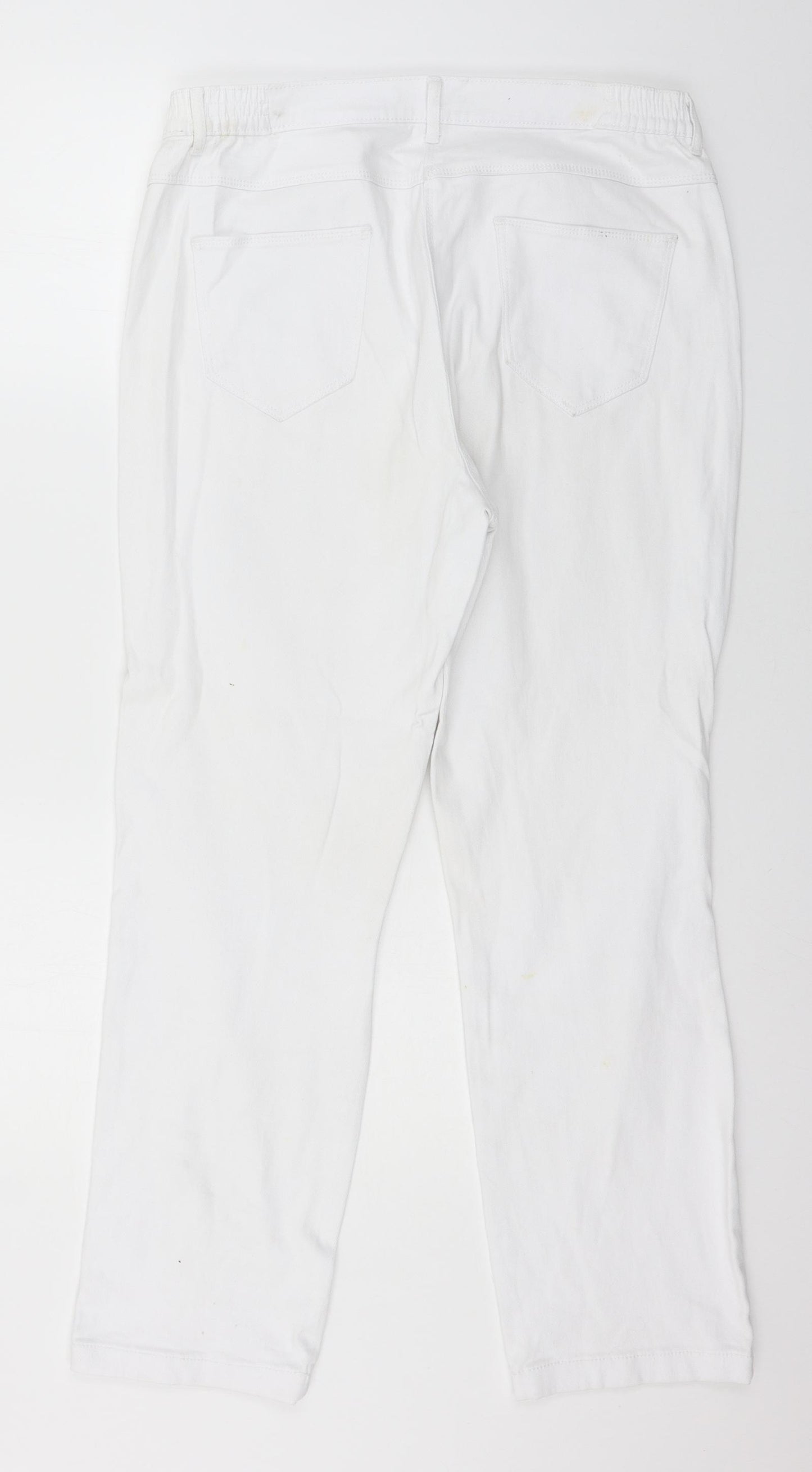 Bonmarché Womens White  Denim Straight Jeans Size 14 L27 in