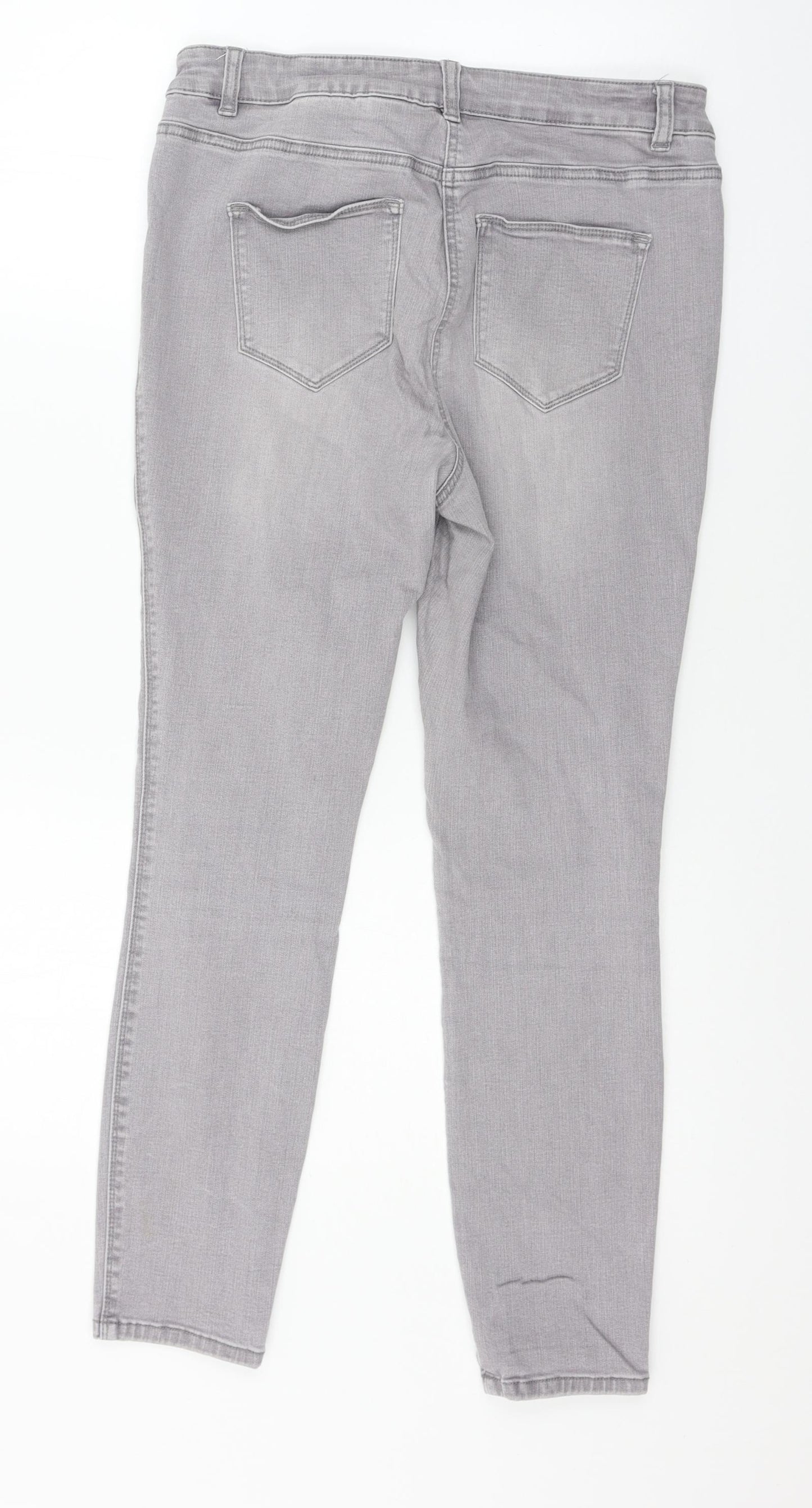 NEXT Womens Grey  Denim Skinny Jeans Size 14 L26 in