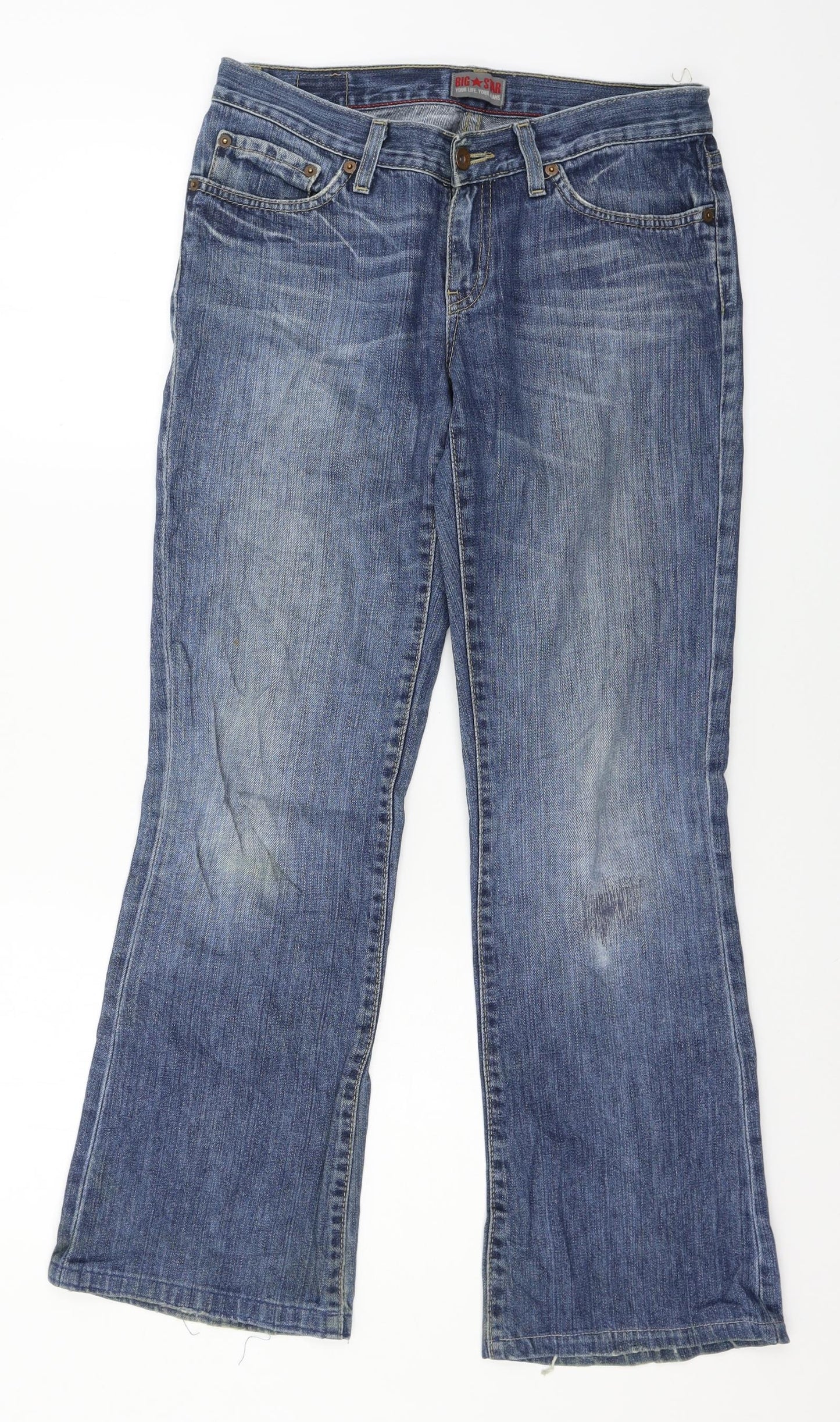 BIG STAR Womens Blue  Denim Straight Jeans Size 30 in L27 in