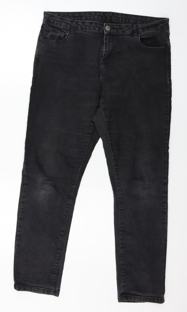Dorothy Perkins Womens Grey Denim Skinny Jeans Size 14 L27 in
