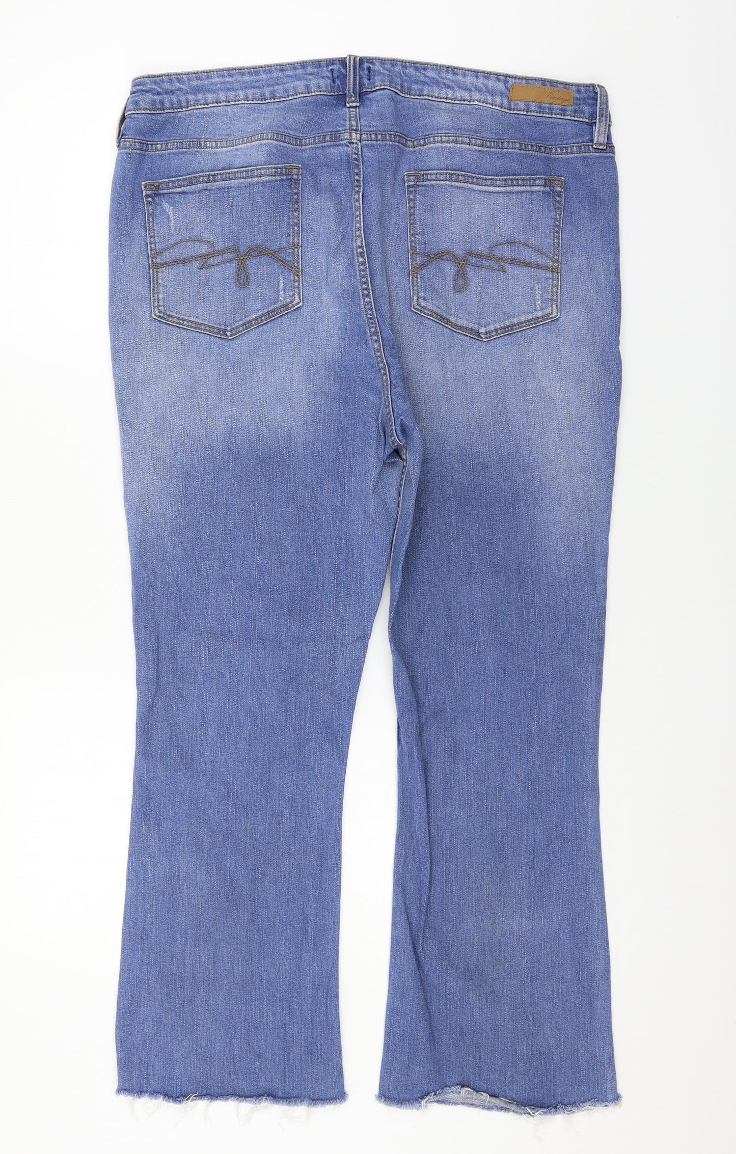 F&F Womens Blue  Denim Straight Jeans Size 20 L26 in