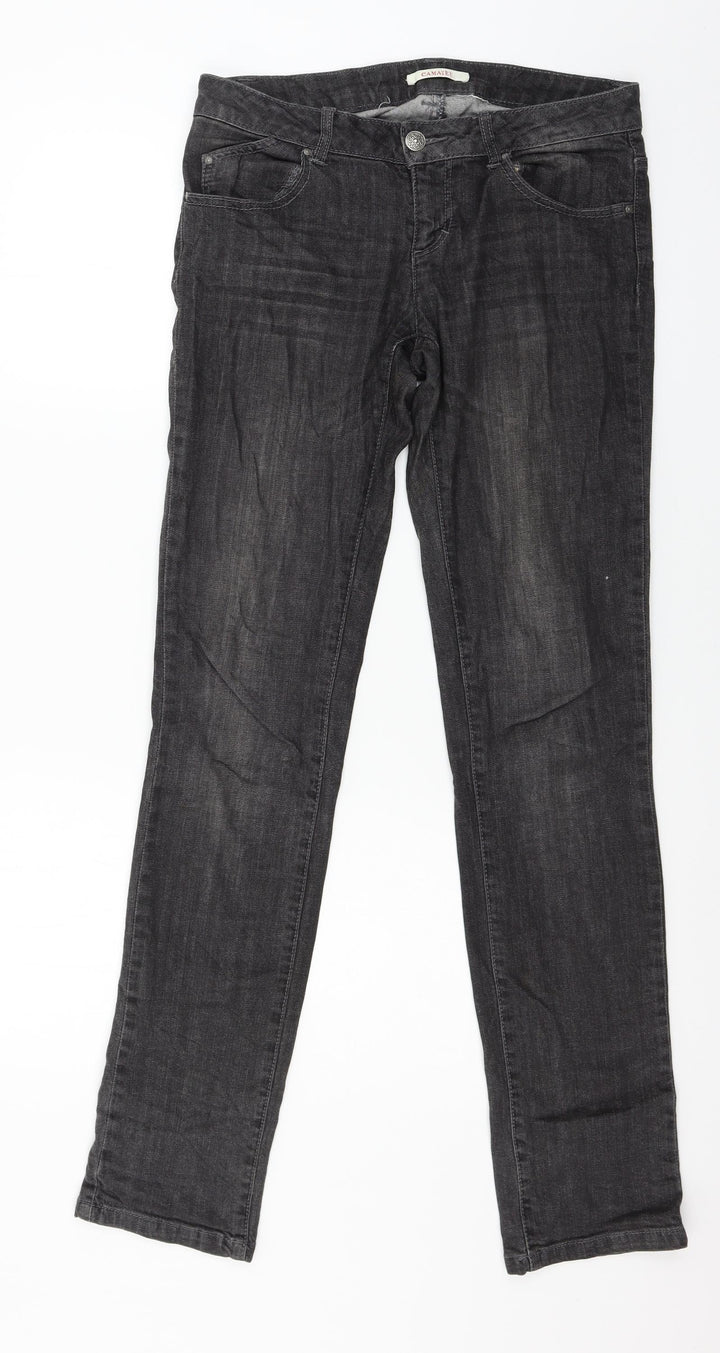 Camaieu Womens Grey  Denim Straight Jeans Size 32 in L32 in