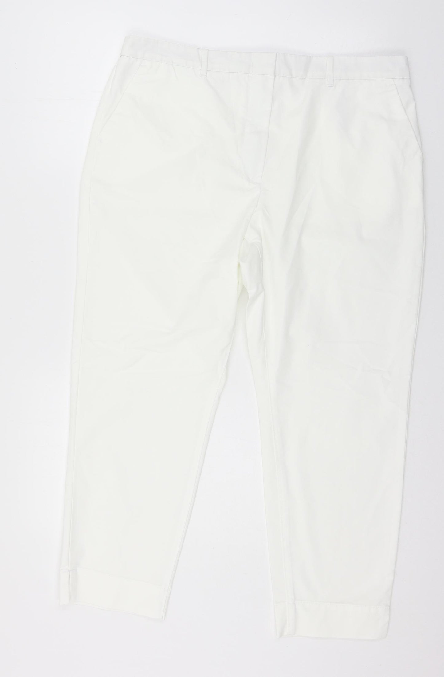 Marks and Spencer Womens White   Trousers  Size 16 L23 in