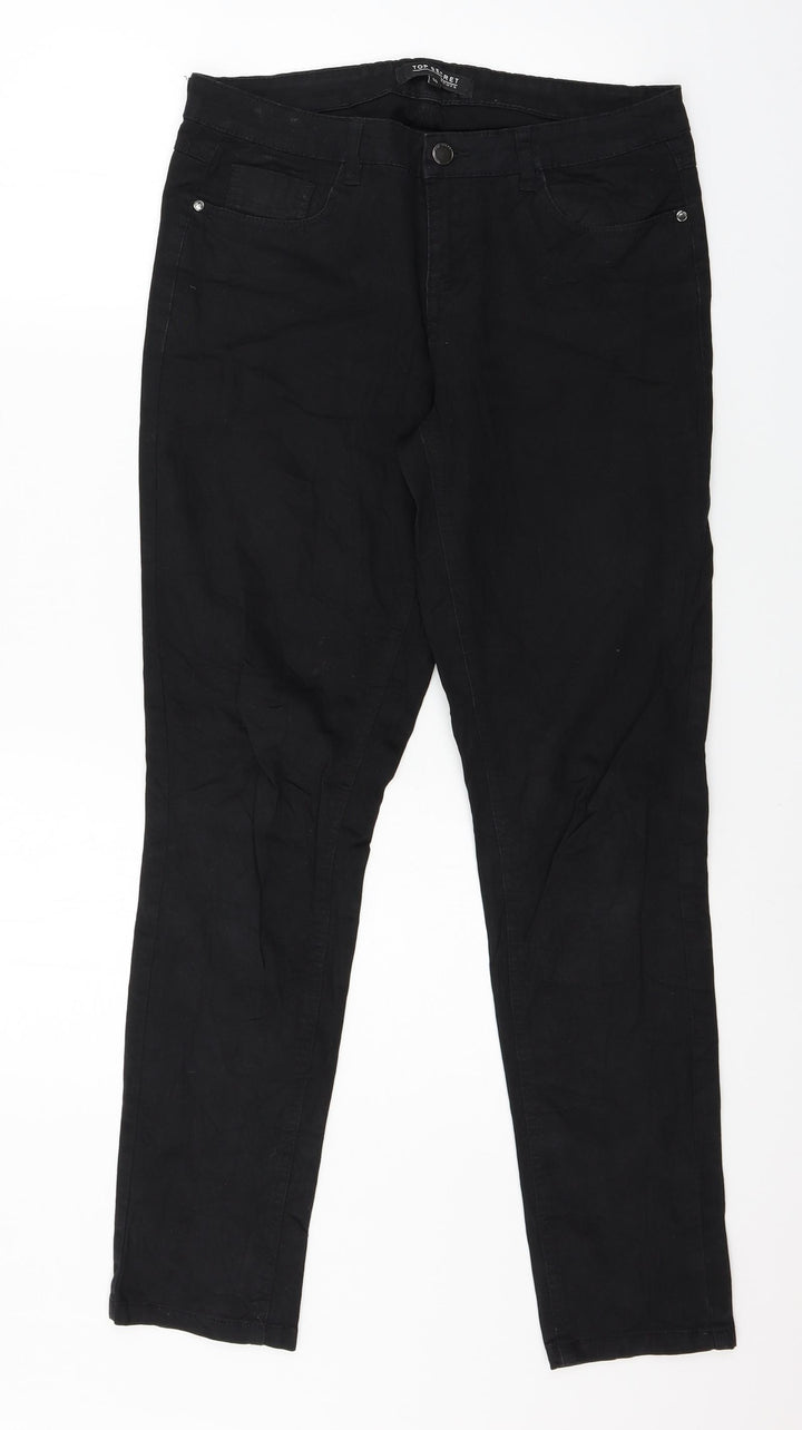Top Secret Womens Black Denim Skinny Jeans Size 12 L28 in