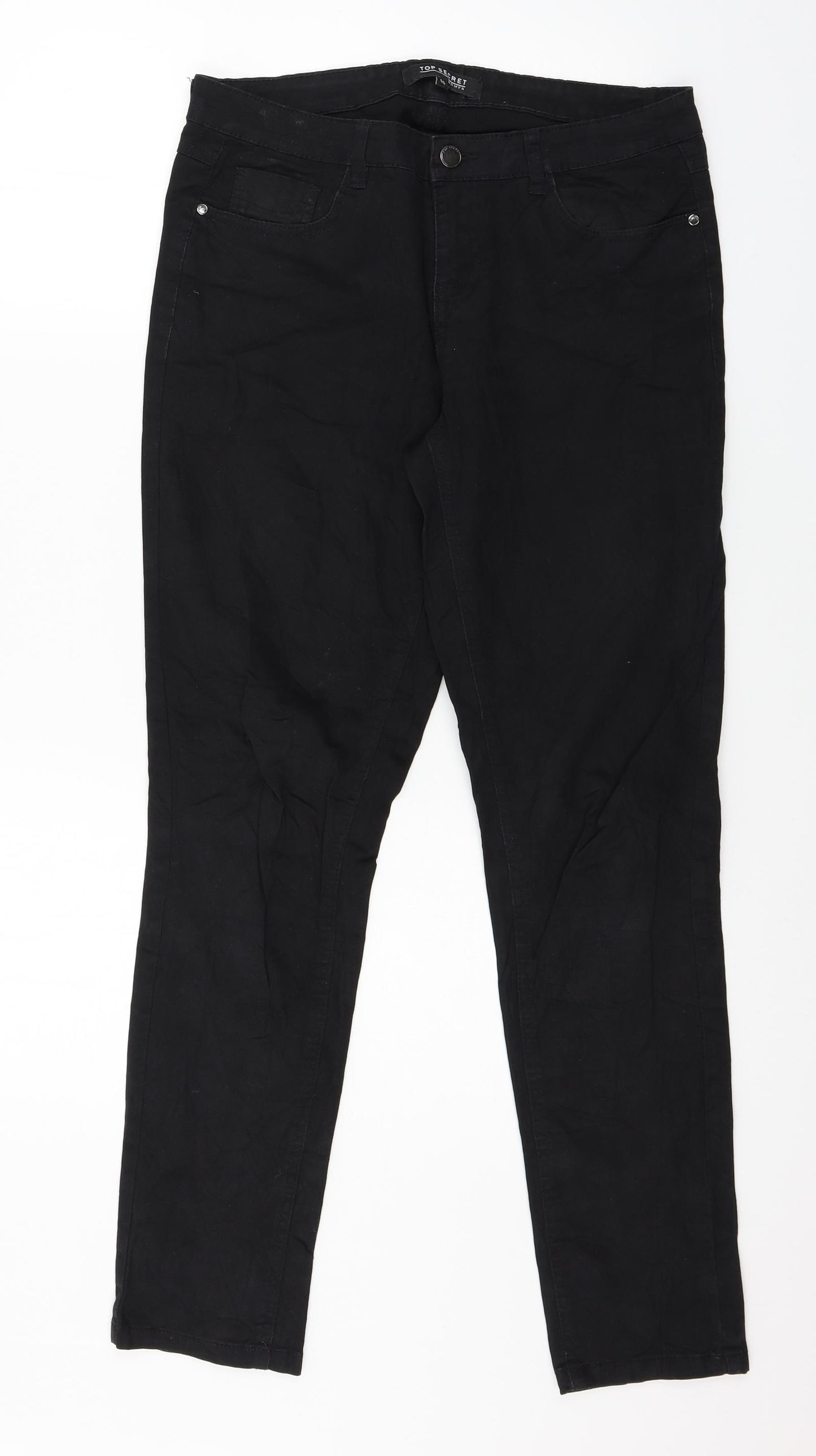 Top Secret  Womens Black  Denim Skinny Jeans Size 12 L28 in
