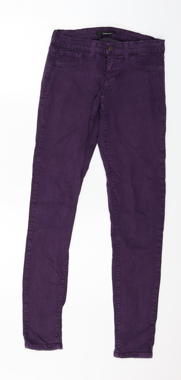 Flying Monkey Womens Purple  Denim Skinny Jeans Size 28 in L30 in