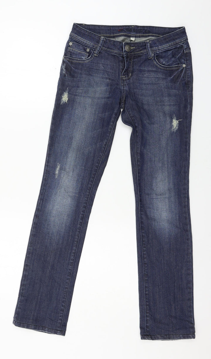 Amisu Womens Blue  Denim Straight Jeans Size 26 in L29 in