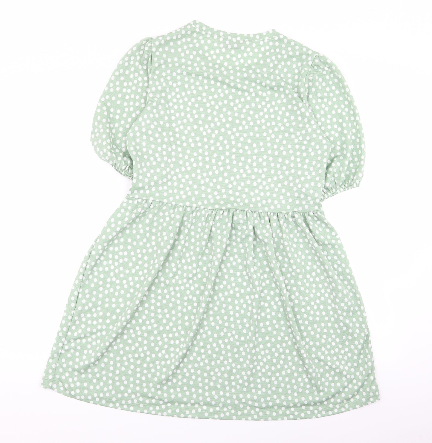Stradivarius Womens Green Polka Dot  Fit & Flare  Size 10