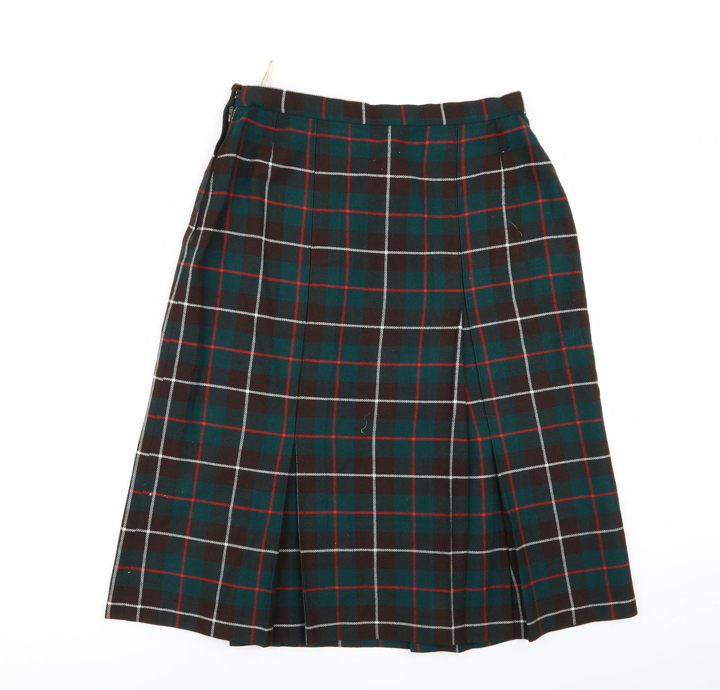 scotch wool shop Womens Multicoloured Check  Pleated Skirt Size 30 in