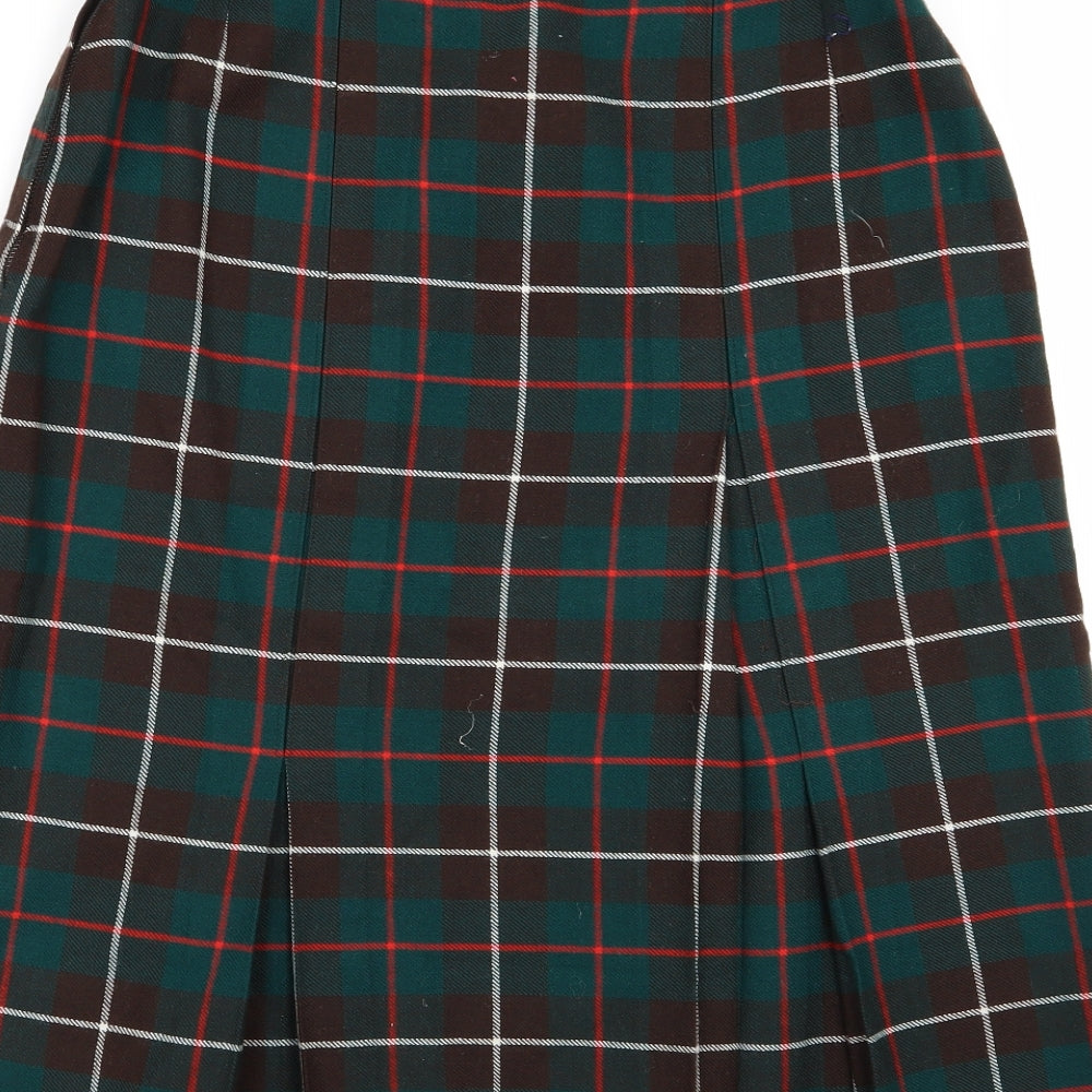 scotch wool shop Womens Multicoloured Check  Pleated Skirt Size 30 in