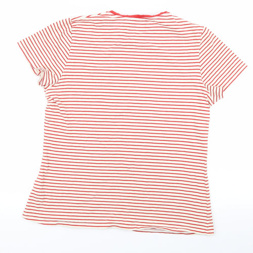 M&S Womens Multicoloured Striped  Basic T-Shirt Size 16
