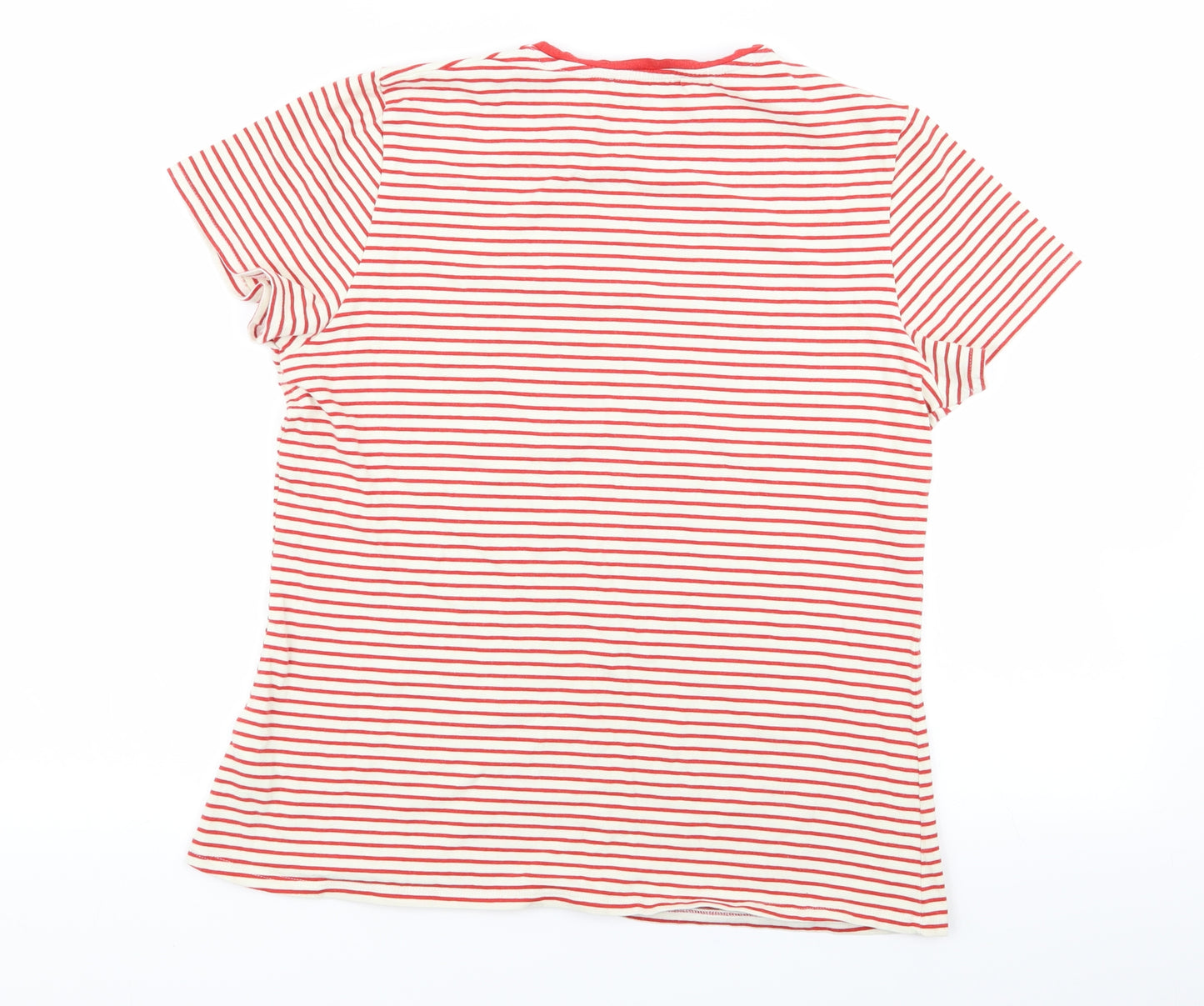 M&S Womens Multicoloured Striped  Basic T-Shirt Size 16