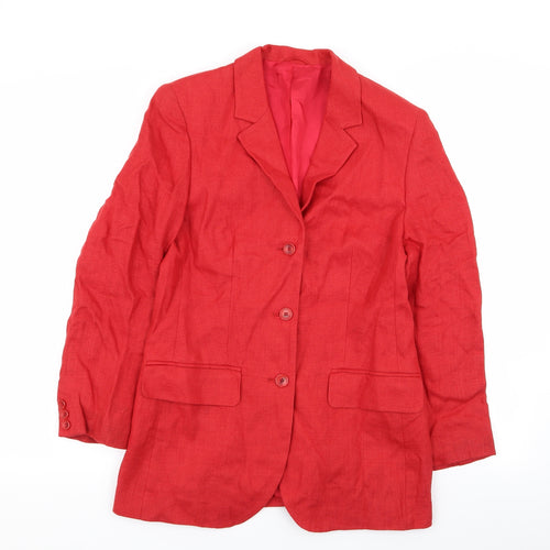 Vittoria Verani Womens Red   Jacket Blazer Size 10