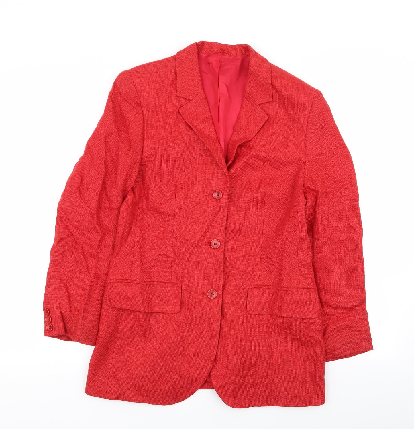 Vittoria Verani Womens Red   Jacket Blazer Size 10