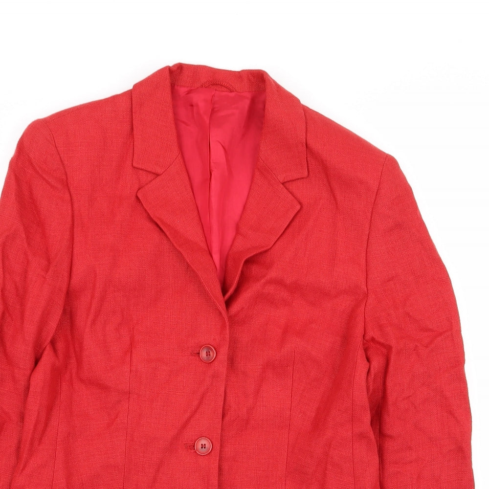 Vittoria Verani Womens Red   Jacket Blazer Size 10
