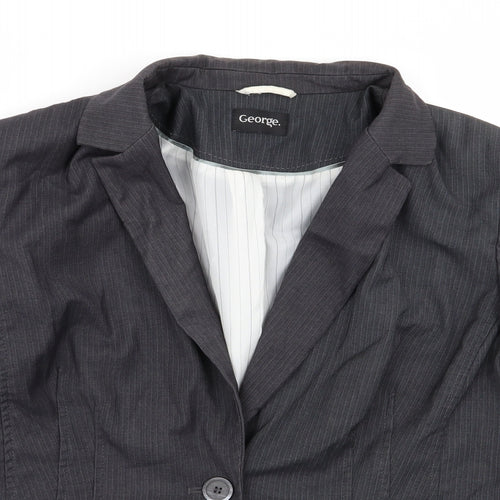 Asda George Womens Grey Striped  Jacket Blazer Size 20