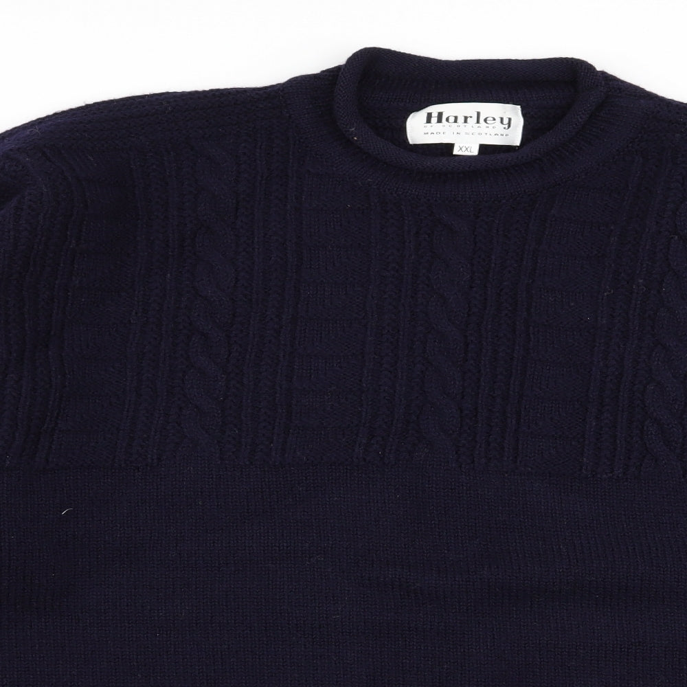 harley Mens Blue   Pullover Jumper Size 2XL