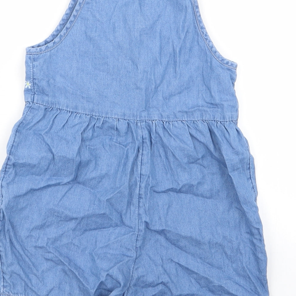 Asda George Girls Blue Floral  Playsuit One-Piece Size 3-4 Years