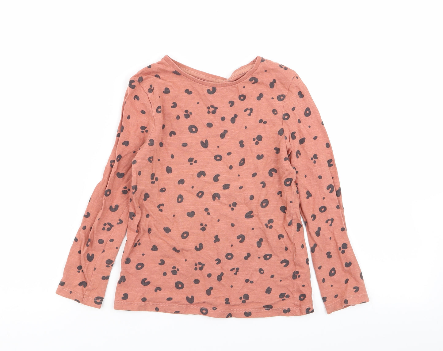 F&F Girls Brown Animal Print  Basic T-Shirt Size 5-6 Years