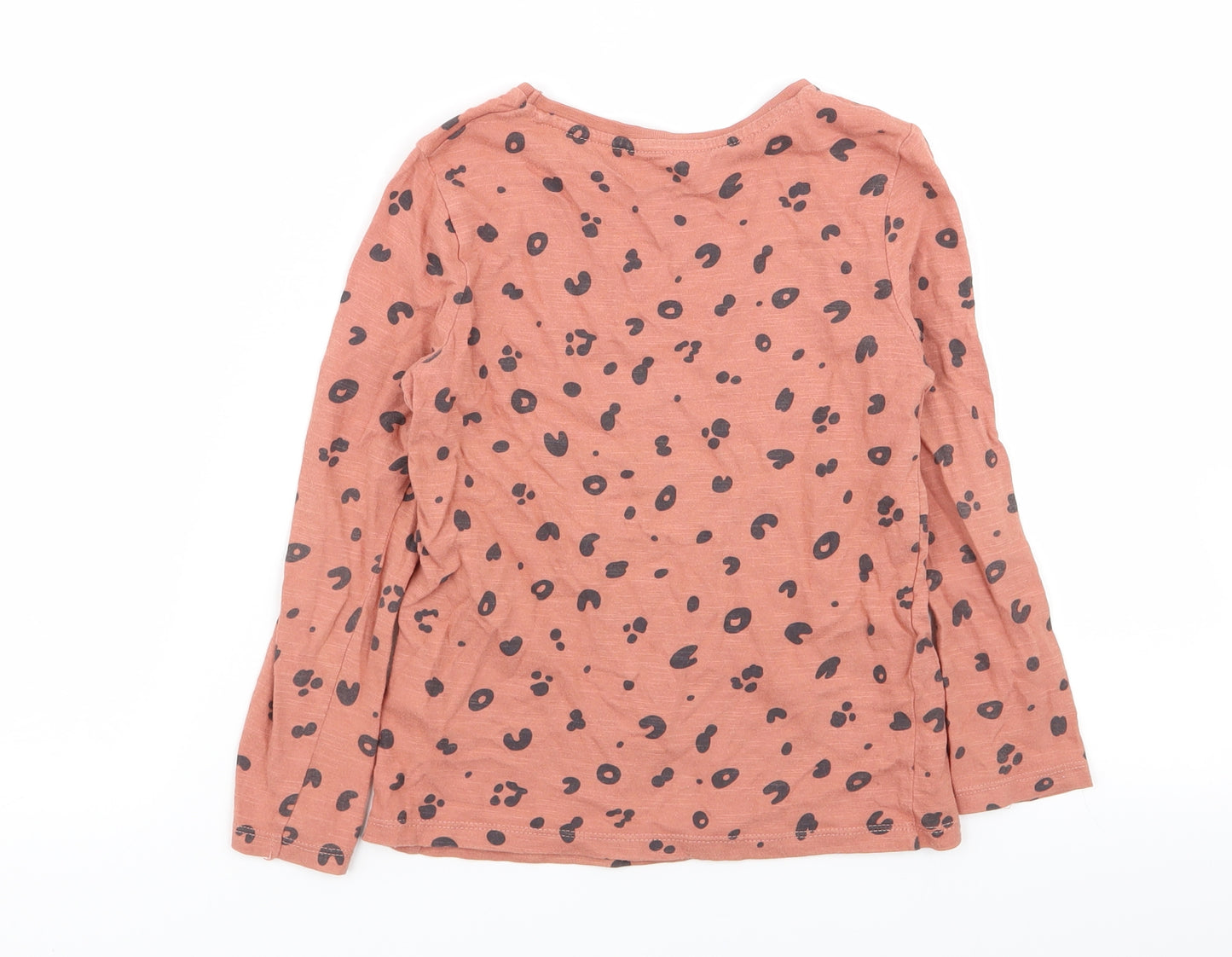 F&F Girls Brown Animal Print  Basic T-Shirt Size 5-6 Years
