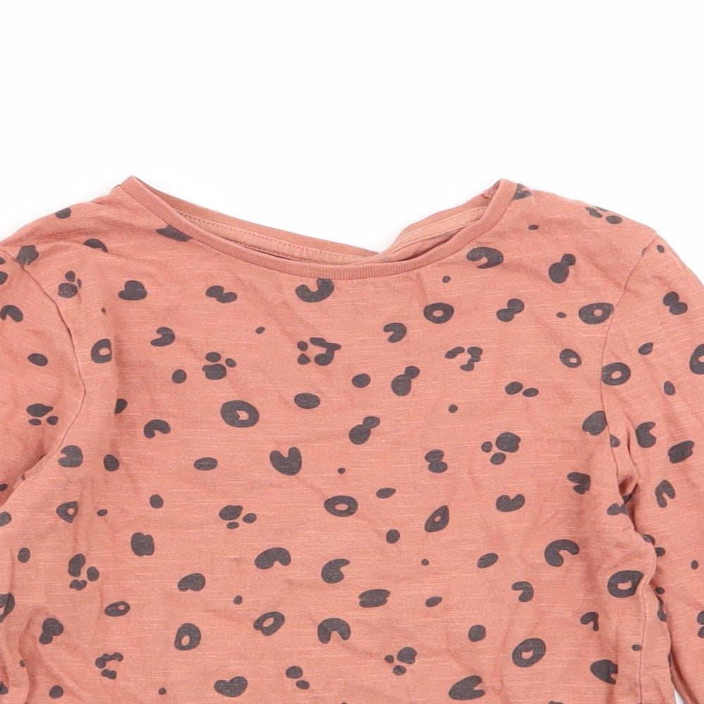 F&F Girls Brown Animal Print  Basic T-Shirt Size 5-6 Years