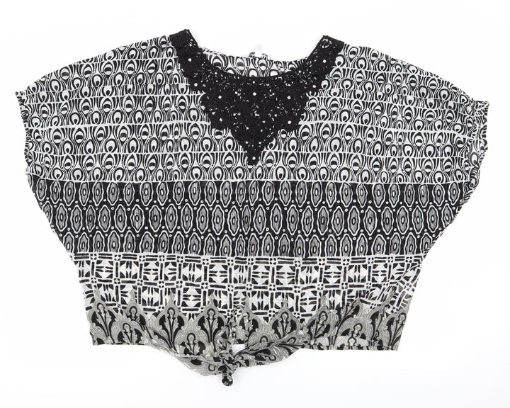 Annabelle Womens Multicoloured Geometric Basic Blouse Size 14
